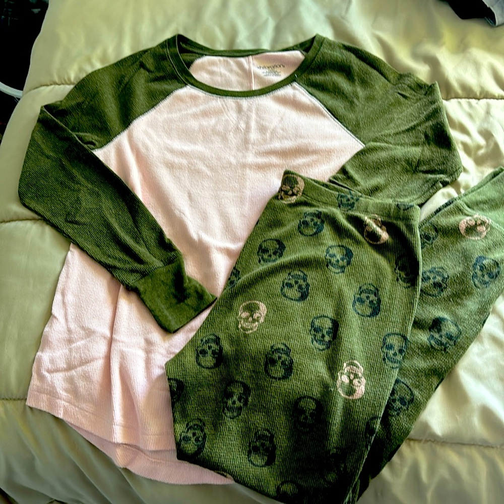 Pink and Khaki Skull Pajamas